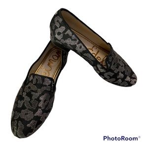 Sam Edelman Womens Black & Silver Metallic Flats - Excellent Condition- Size 6